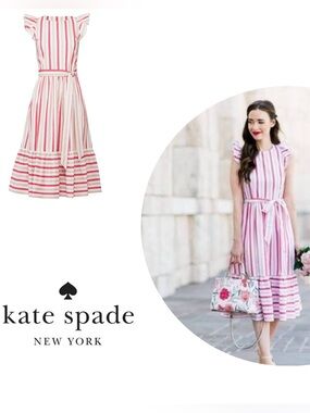 Kate Spade NY Poplin Striped Midi Dress